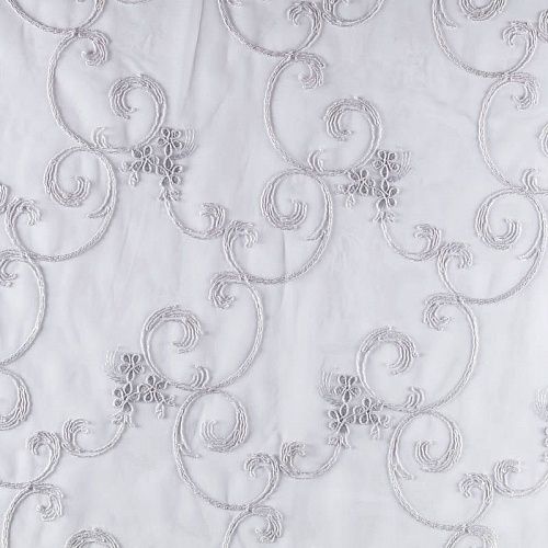 Тюль сетка с вышивкой 529-01-240 молочный