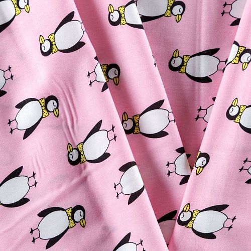 Штапель 069-08274 розовый принтованный