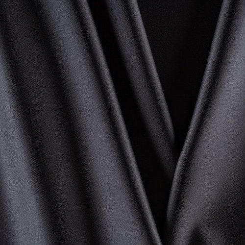Сатин стрейч К33-567 черный однотонный
