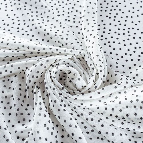 Креп-шифон 027-01873 белый принтованный