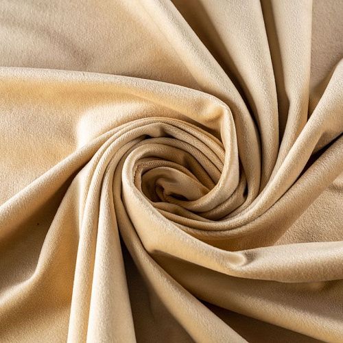 Ткань портьерная бархат h-300 см 09-02-00062 ванильный однотонный