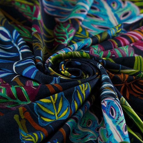 Трикотаж 056-14787 черный принтованный