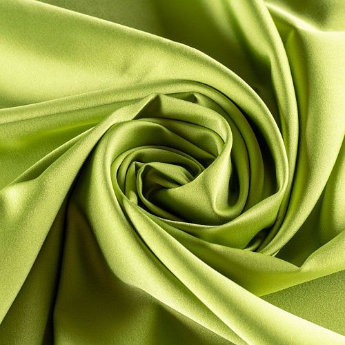 Шелк синтетический стрейч К1-372 зеленое яблоко однотонный