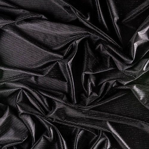Бархат с люрексом К33-547 черный однотонный