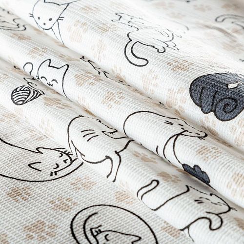 Полотно вафельное 007-03529 белый принтованный