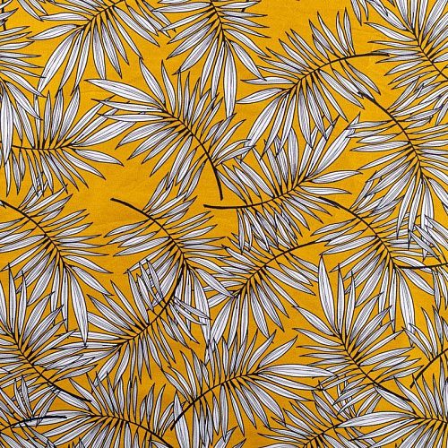 Хлопок 063-00897 шафрановый принтованный