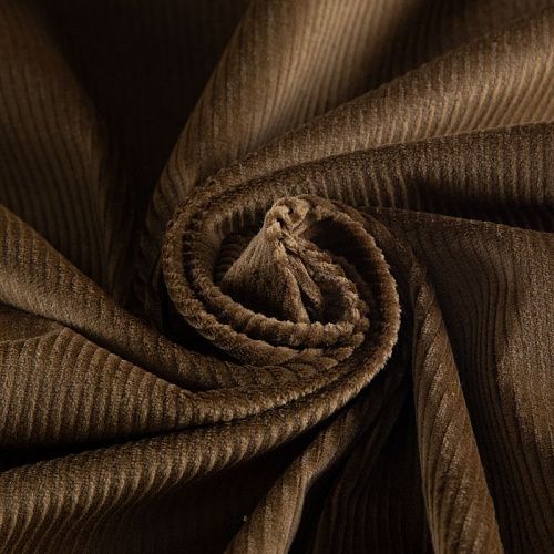 Вельвет стрейч 008-20767 оливково-коричневый однотонный