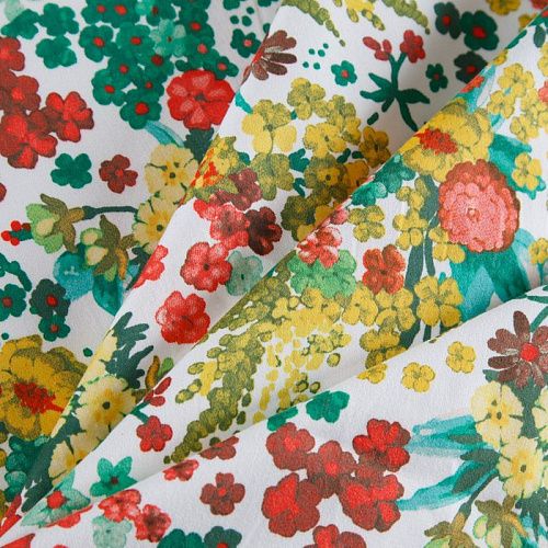 Коттон стрейч 063-12118 белый принтованный