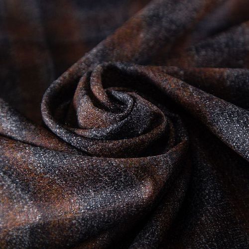 Ткань костюмная Armani 025-19798 терракотово-серый клетка