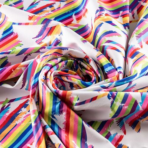 Лайкра К33-482 белый принтованный