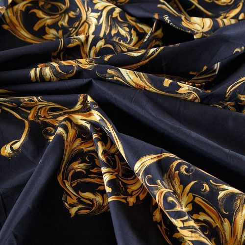 Хлопок 063-12495 черный принтованный