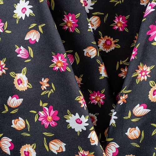 Штапель 069-01596 col.3 черный принтованный