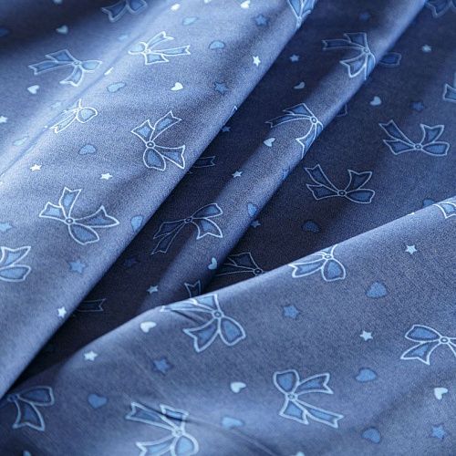 Джинс 015-08018 разбеленный синий принтованный