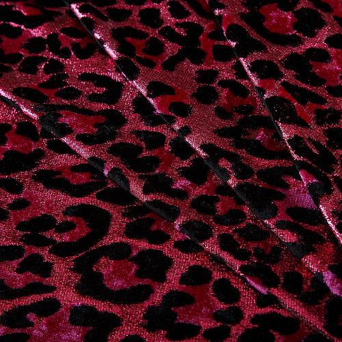 Бархат стрейч с люрексом 002-19096 фуксия/черный