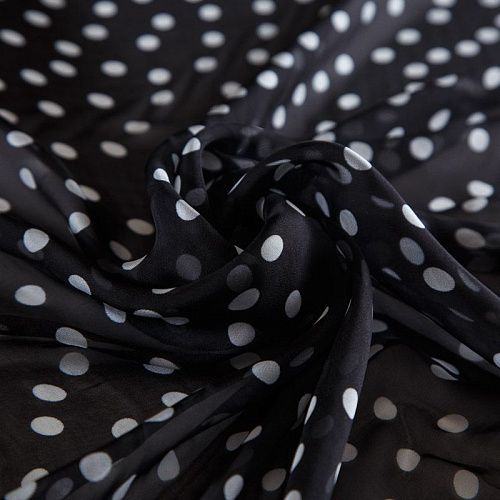 Шифон 068-16537 черный принтованный