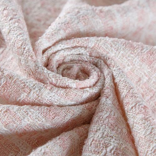 Твид шанель 052-15489 молочно-розовый