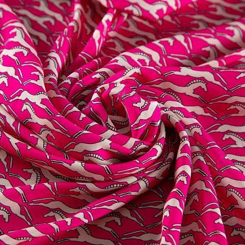 Вискоза 009-20096 розовый принтованный