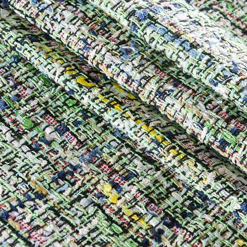 Твид шанель 052-11688 зеленый мультиколор