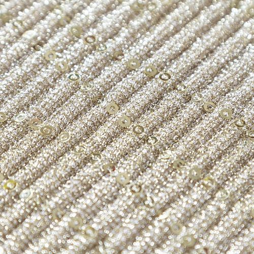 Трикотаж-гофре с пайетками 056-09125 золотистый однотонный