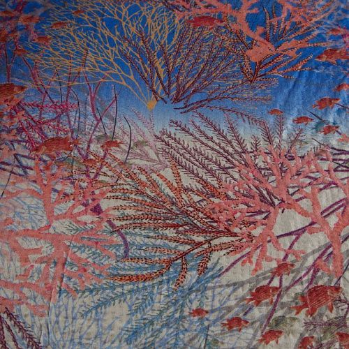 Батист Versace 003-16370 розово-голубой мультиколор