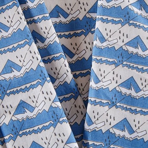 Хлопок 063-12324 голубой принтованный