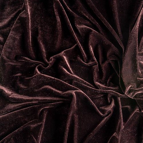 Бархат стрейч К33-776 шоколадный однотонный
