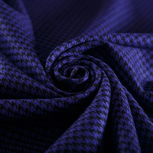 Ткань костюмная 025-14633 королевский фиолетовый принтованный