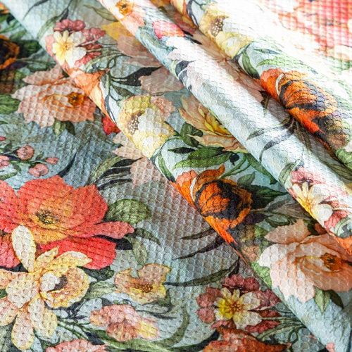 Жаккард 017-03554 голубой принтованный