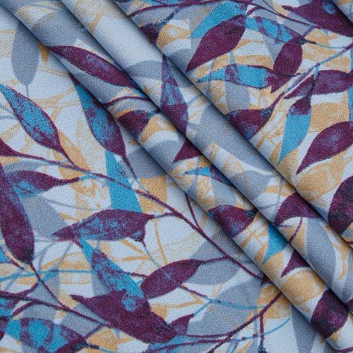 Креп стрейч 026-13862 разбеленный голубой принтованный