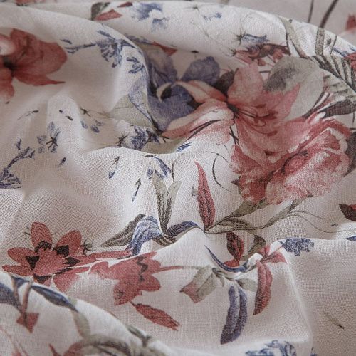 Лен натуральный 035-16632 молочный принтованный