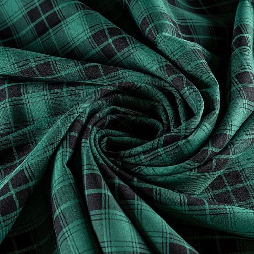 Габардин К14-521 зеленый принтованный