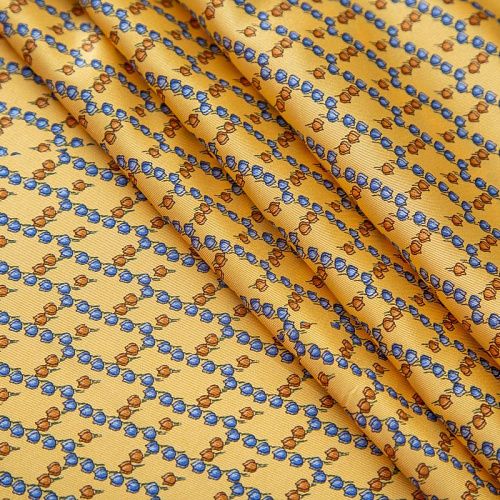 Твил-шелк натуральный купон (крой) 064-19897 желтый принтованный