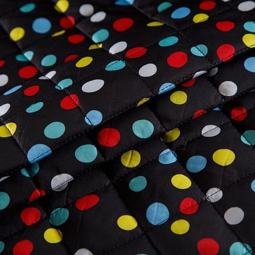 Ткань курточная стеганая 033-14410 черный принтованный