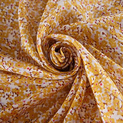 Шелк-батист 003-12148 желтый принтованный