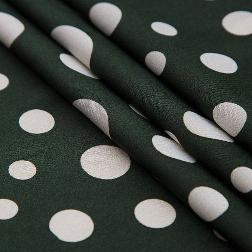 Вискоза "Лоренцо" стрейч 036-17634 бутылочный зеленый принтованный