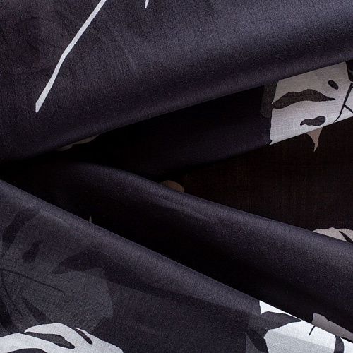 Батист 003-00889 черный принтованный