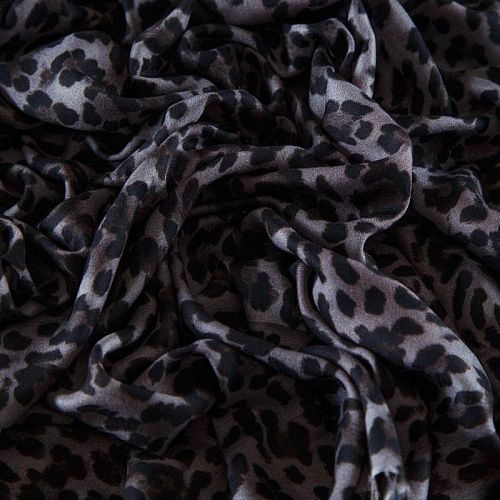 Креп плательный 026-12453 серый принтованный