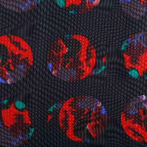 Шелк натуральный К18-057 черный принтованный