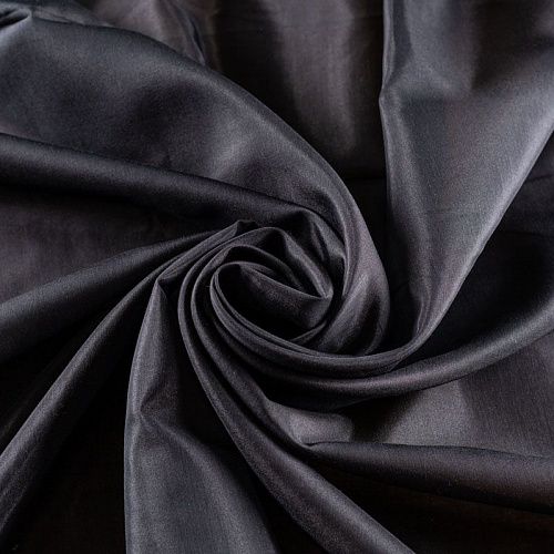 Шелк-батист натуральный К15-1142 черный однотонный