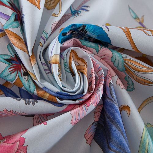 Хлопок Blumarine 063-19103 голубой принтованный