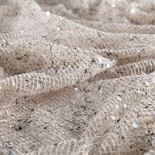 Сетка с пайетками 050-20753 льняной меланж
