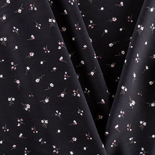 Креп 026-01821 черный принтованный