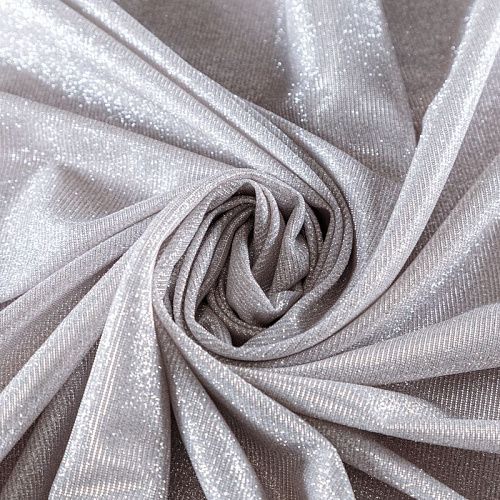 Трикотаж с люрексом 056-06050 серебристый однотонный