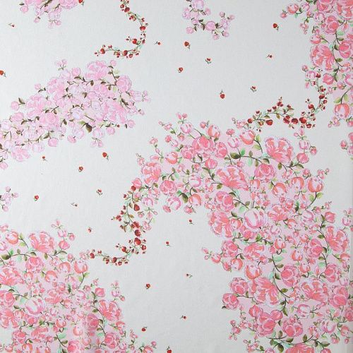 Креп-шифон шелковый 027-20215 молочный принтованный