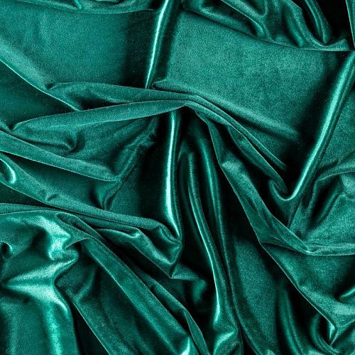 Бархат стрейч К25-761 темно-изумрудный однотонный