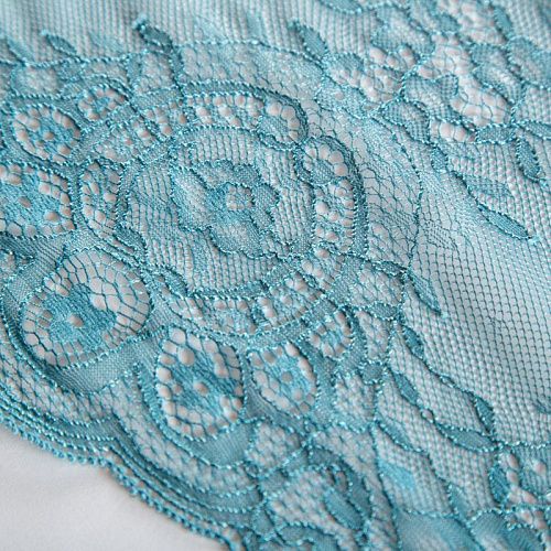 Кружево эластичное 310 мм Ф01-0085 бирюзовый жемчуг