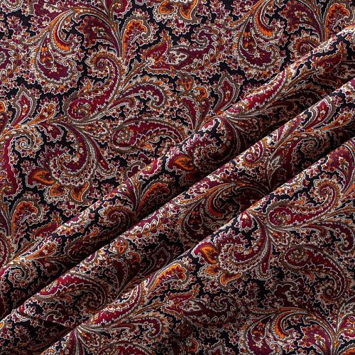 Штапель 069-01093 черный принтованный