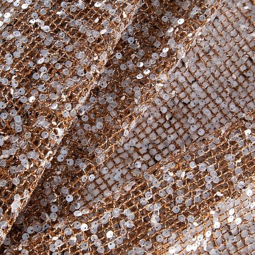 Сетка с пайетками 050-20754 коричневый меланж