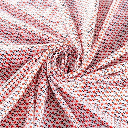 Лайкра 005-01244 красный принтованный