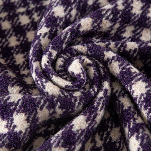 Ткань пальтовая 040-20245 молочно-чернильный клетка